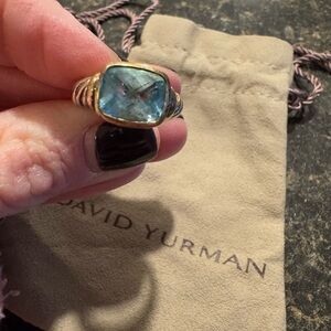Best offer.  David Yurman Blue Topaz Ring in Yellow Gold/Sterling Silver